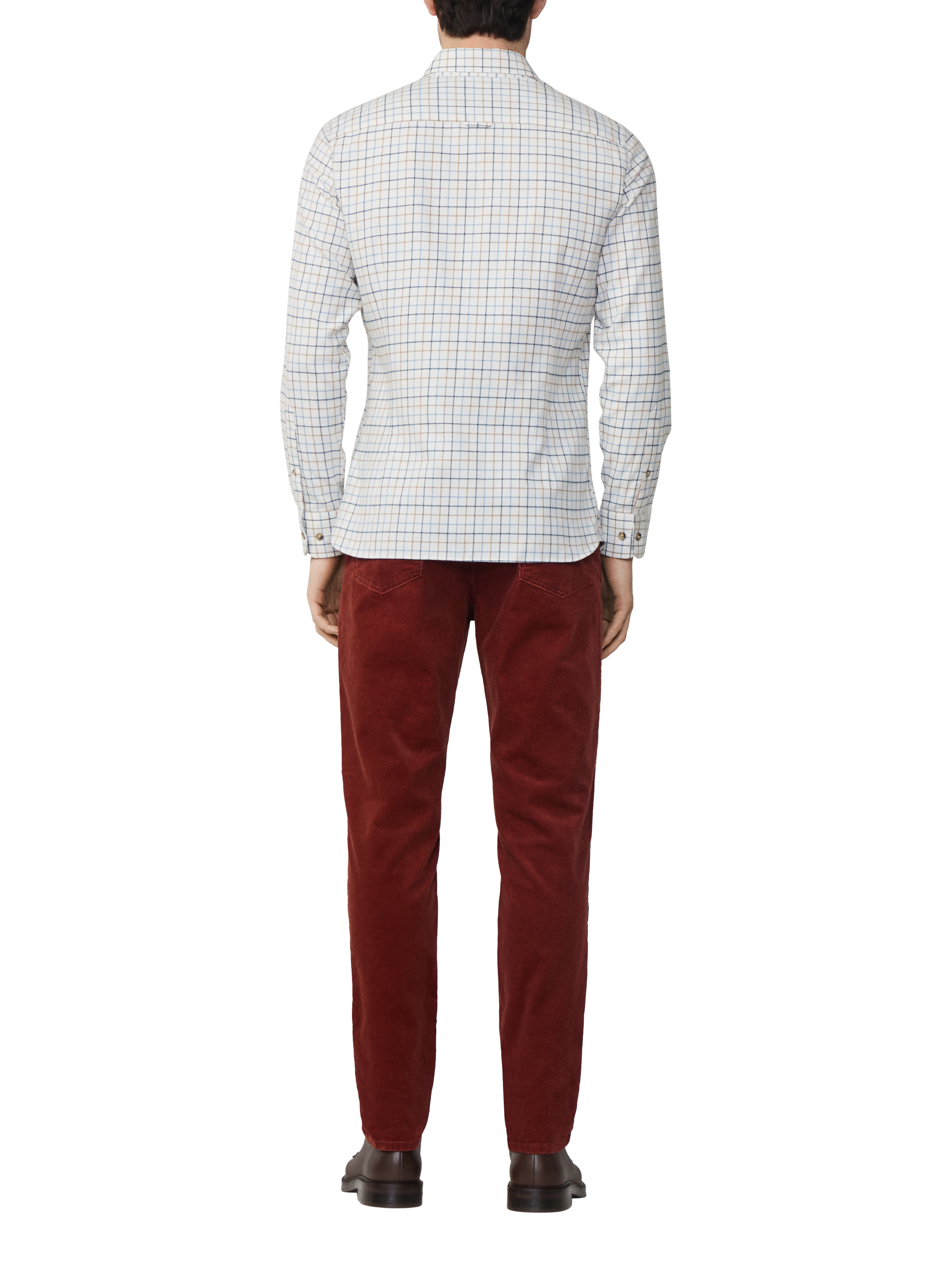 Product image 3 of 8, which shows Hackett London Tailored Fit Flannel Tattersall Shirt, White/Multi, XXL