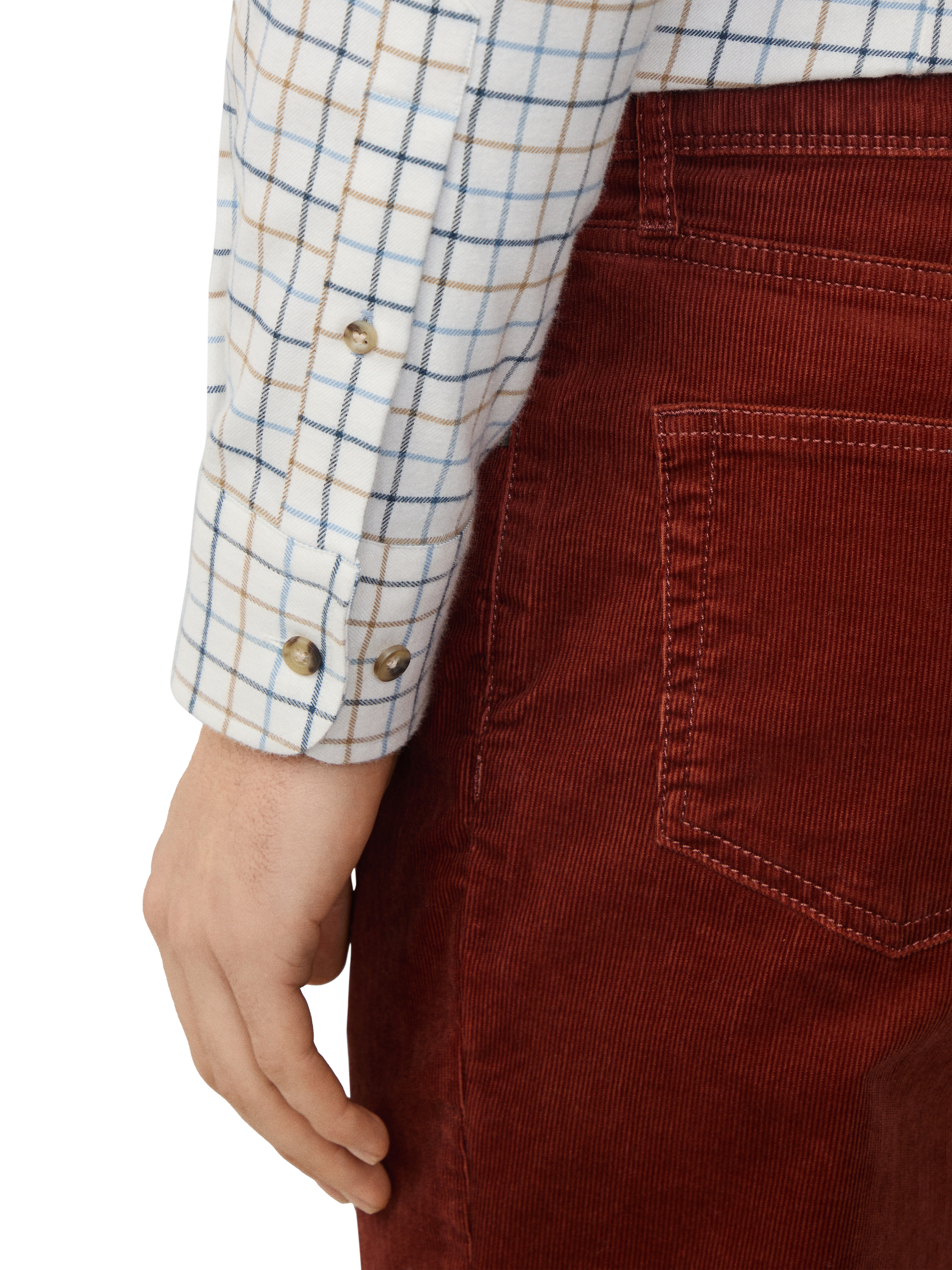 Product image 6 of 8, which shows Hackett London Tailored Fit Flannel Tattersall Shirt, White/Multi, XXL