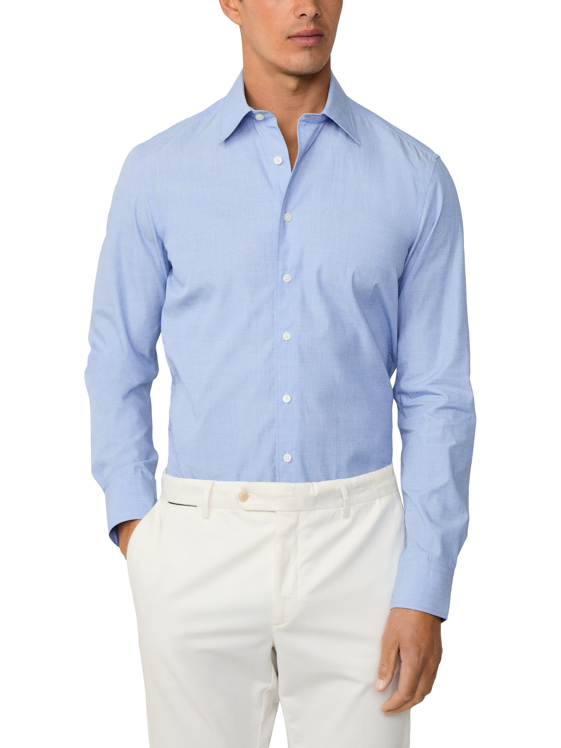 Product image 1 of 7, which shows Hackett London Cotton Kent Collar Shirt, Sky Blue, XXL