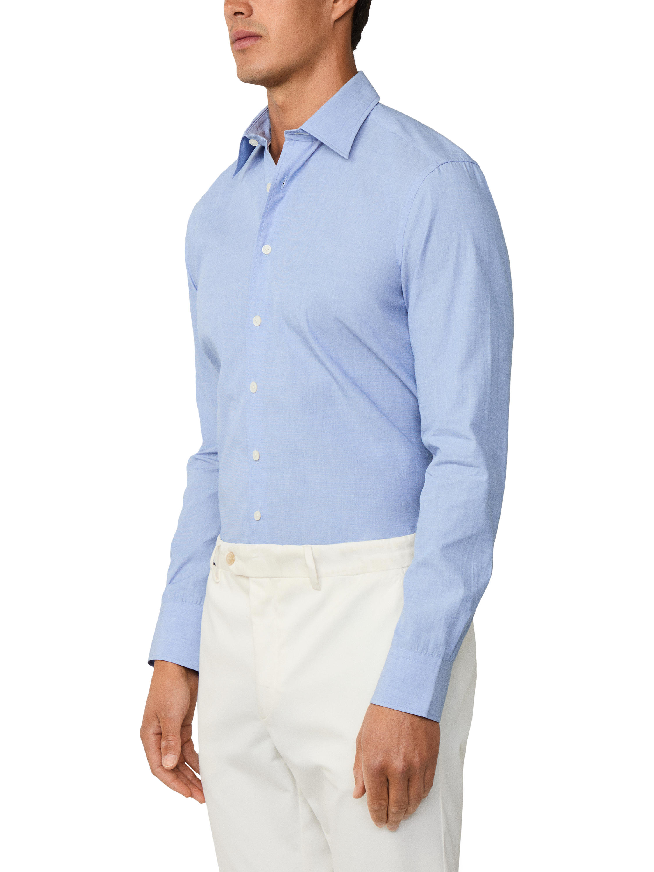 Product image 5 of 7, which shows Hackett London Cotton Kent Collar Shirt, Sky Blue, XXL