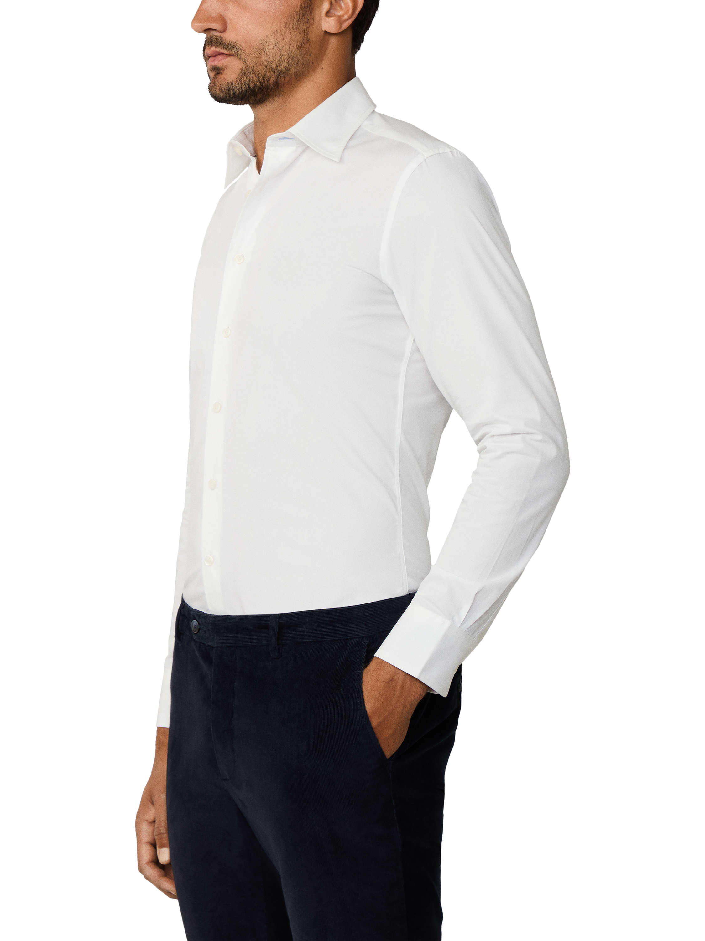 Product image 6 of 8, which shows Hackett London City Tailored Fit Cotton Shirt, White, XXL