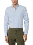 Hackett London Cotton Bengal Stripe Kent Collar Shirt, Sky Blue