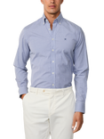 Hackett London Cotton Gingam Hampstead Collar Shirt, Blue Print