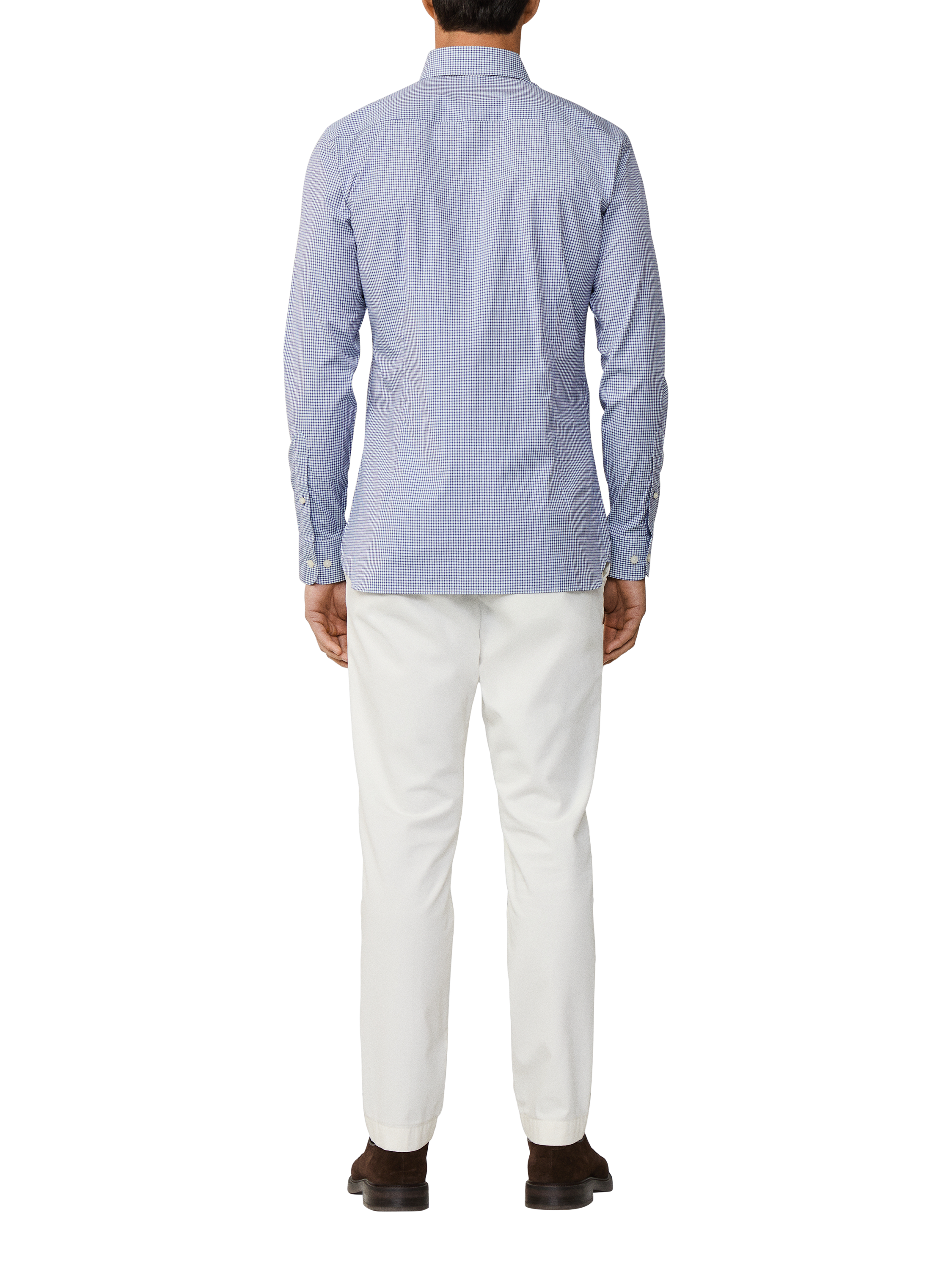 Product image 3 of 7, which shows Hackett London Cotton Gingam Hampstead Collar Shirt, Blue Print, XXL