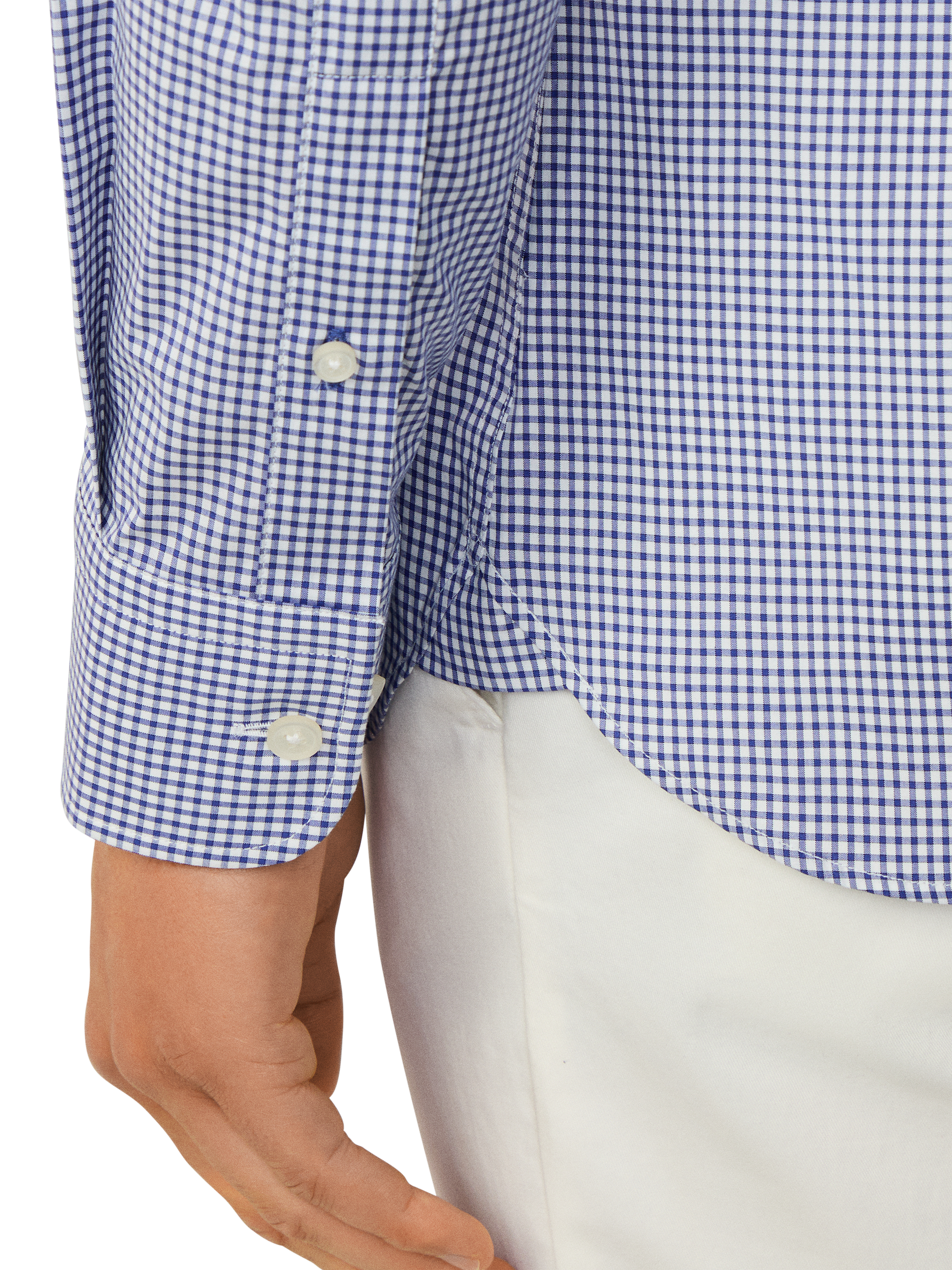 Product image 5 of 7, which shows Hackett London Cotton Gingam Hampstead Collar Shirt, Blue Print, XXL