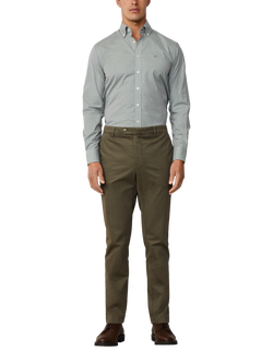 Hackett London Cotton Tailored Fit Knightsbridge Cutaway Collar Gingham Shirt - view 2, Emerald Green