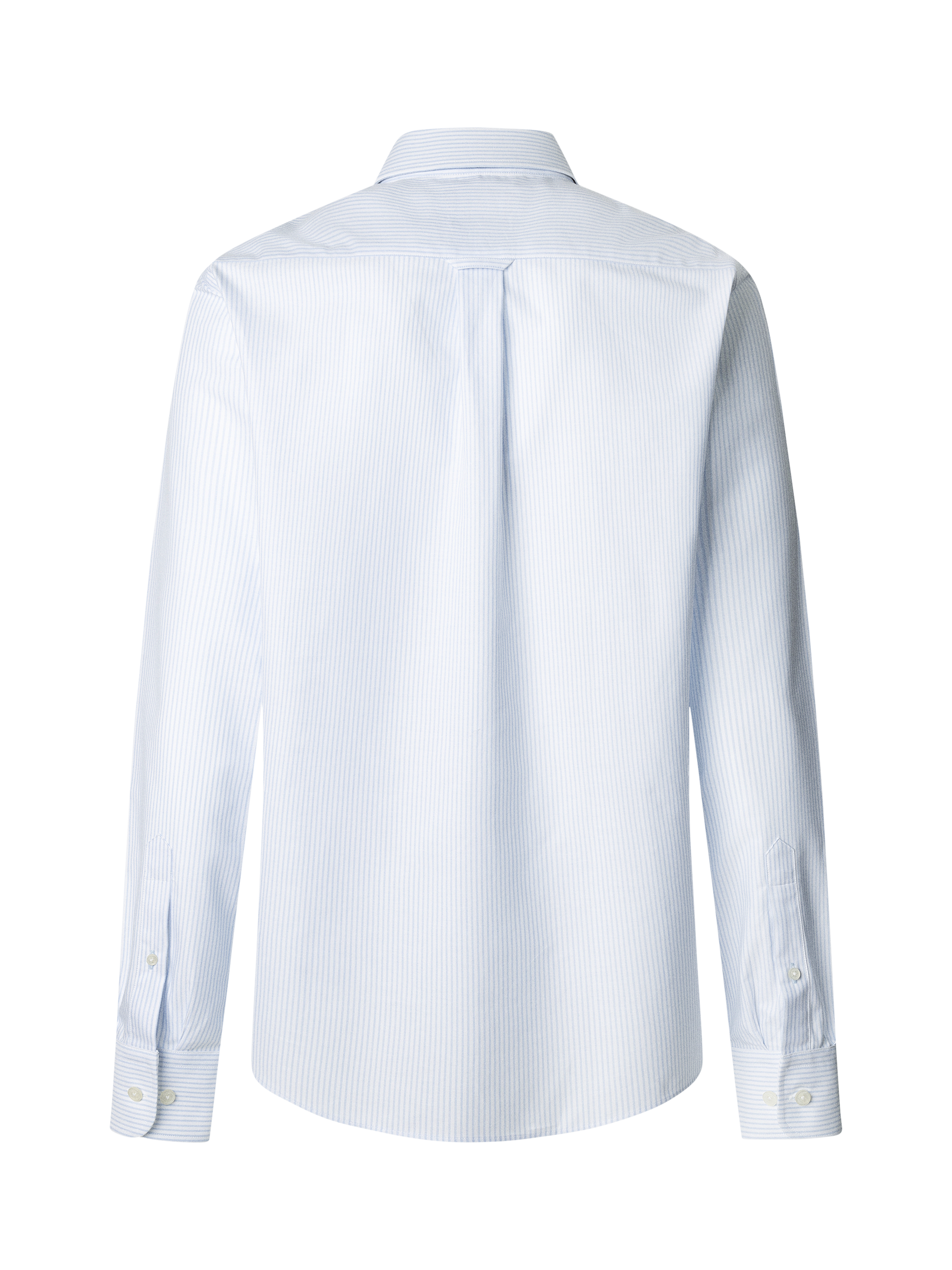 Product image 8 of 8, which shows Hackett London Tailored Fit Button Down Collar Stripe Shirt, Sky Blue, XL