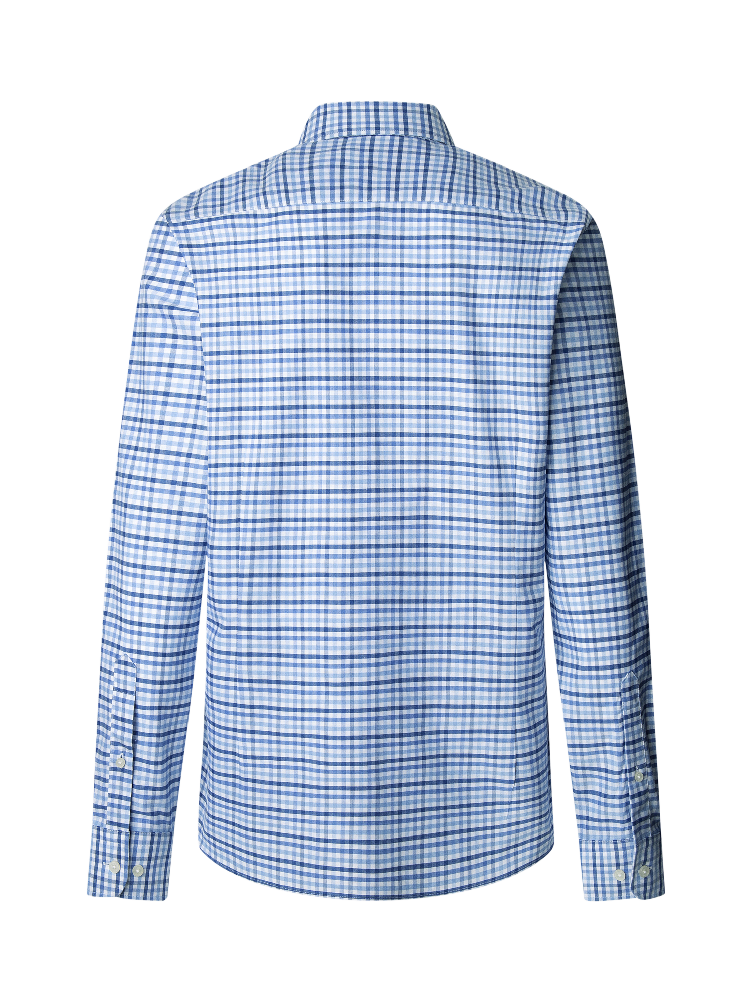 Product image 2 of 7, which shows Hackett London Tailored Fit Three Colour Gingham Shirt, Sky Blue, XXL