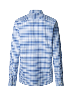 Hackett London Tailored Fit Three Colour Gingham Shirt, Sky Blue - view 2, Sky Blue