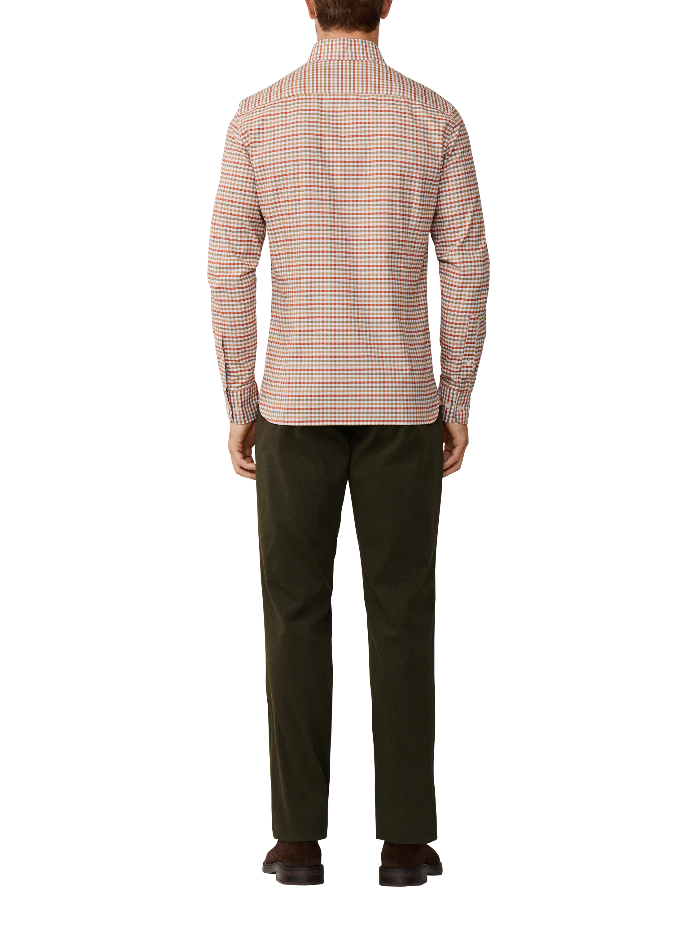 Product image 3 of 7, which shows Hackett London Tailored Fit Button Down Collar Check Cotton Shirt, Green, XXL