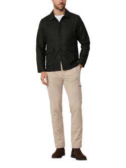 Hackett London Oversized Flannel Long Sleeve Shirt, Hunter Green - view 2, Hunter Green