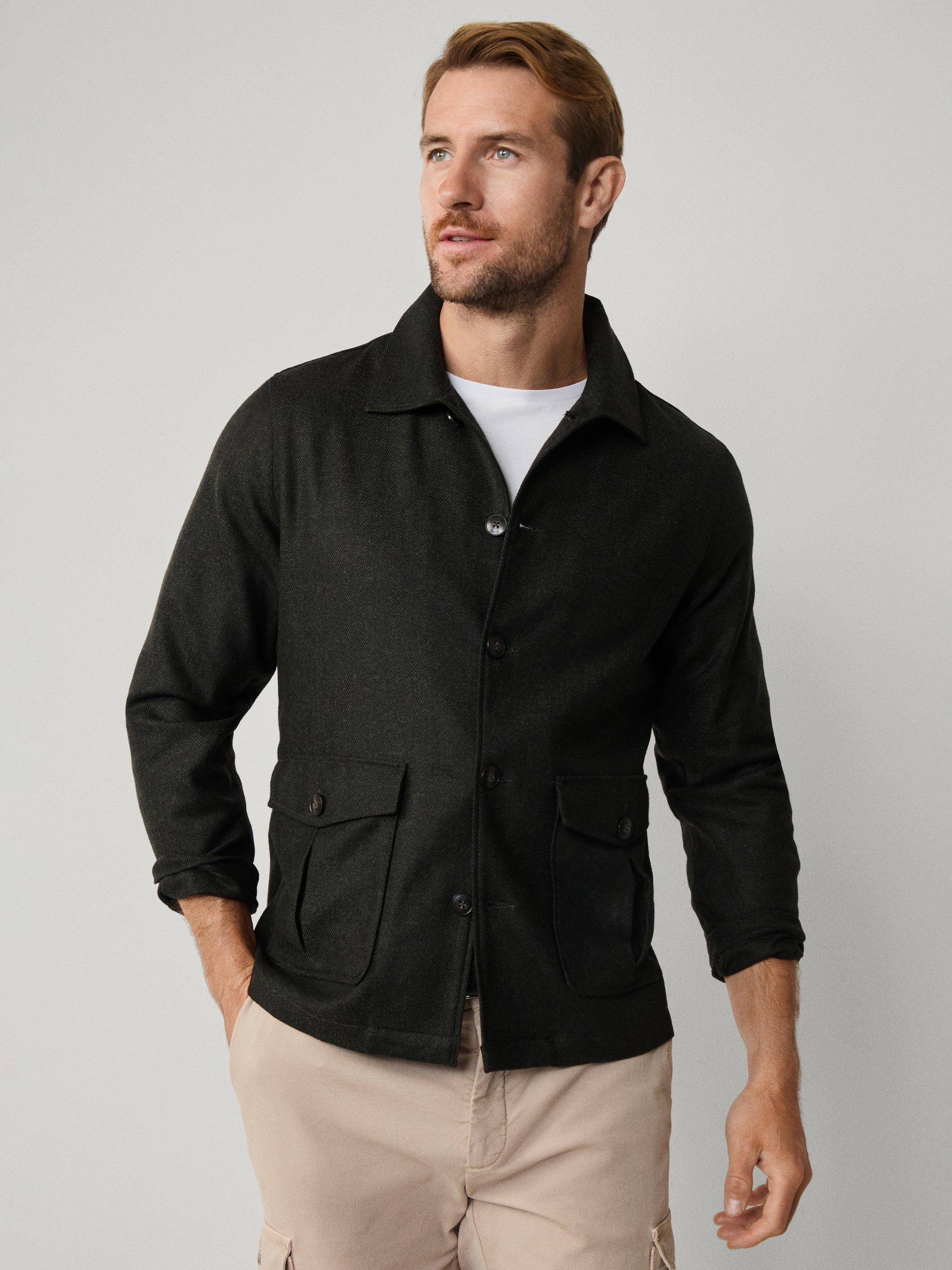 Product image 8 of 8, which shows Hackett London Oversized Flannel Long Sleeve Shirt, Hunter Green, XS