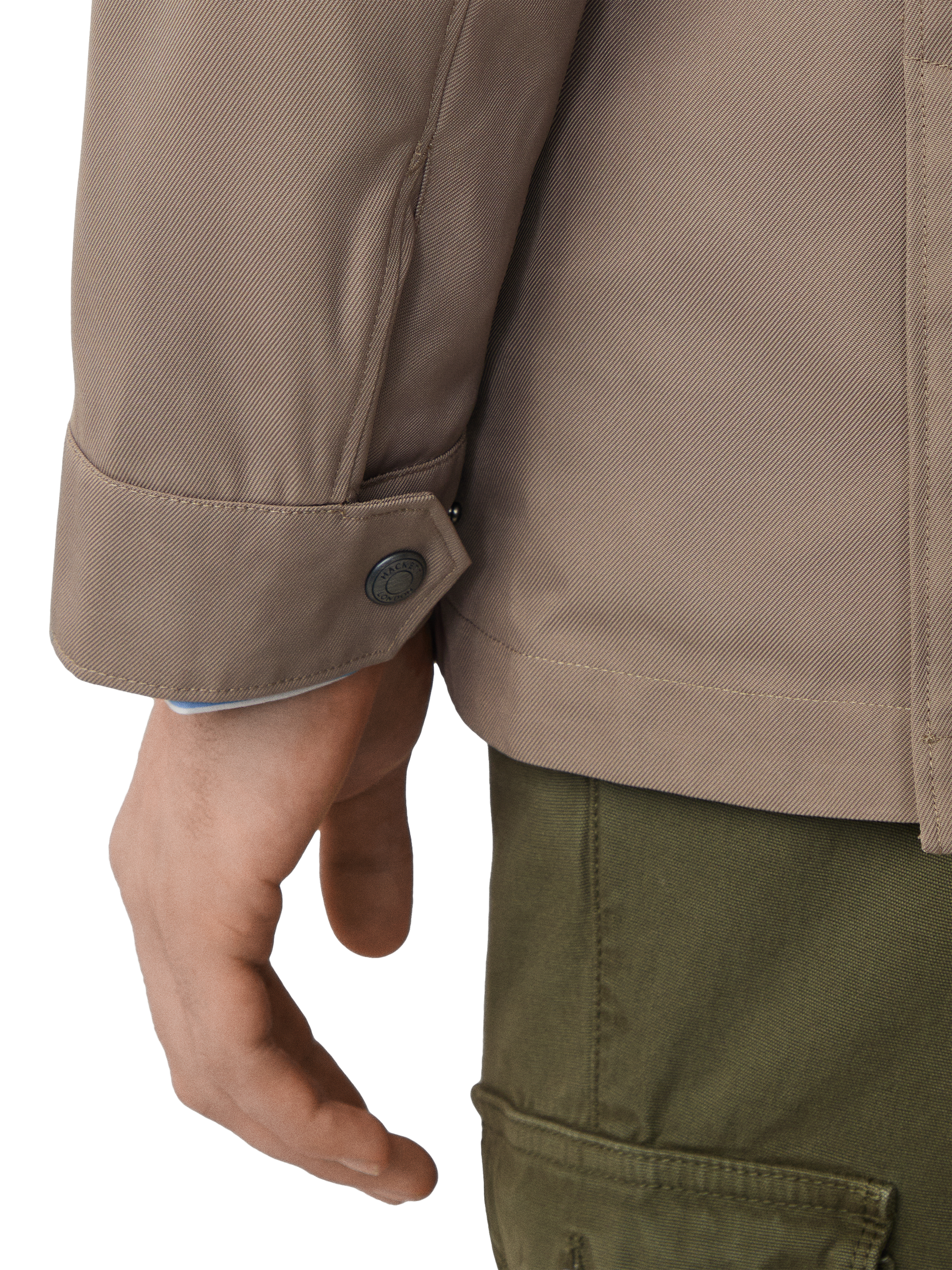 Product image 5 of 6, which shows Hackett London Two-Way Zip Water-Resistant Jacket, Putty Beige, XXL