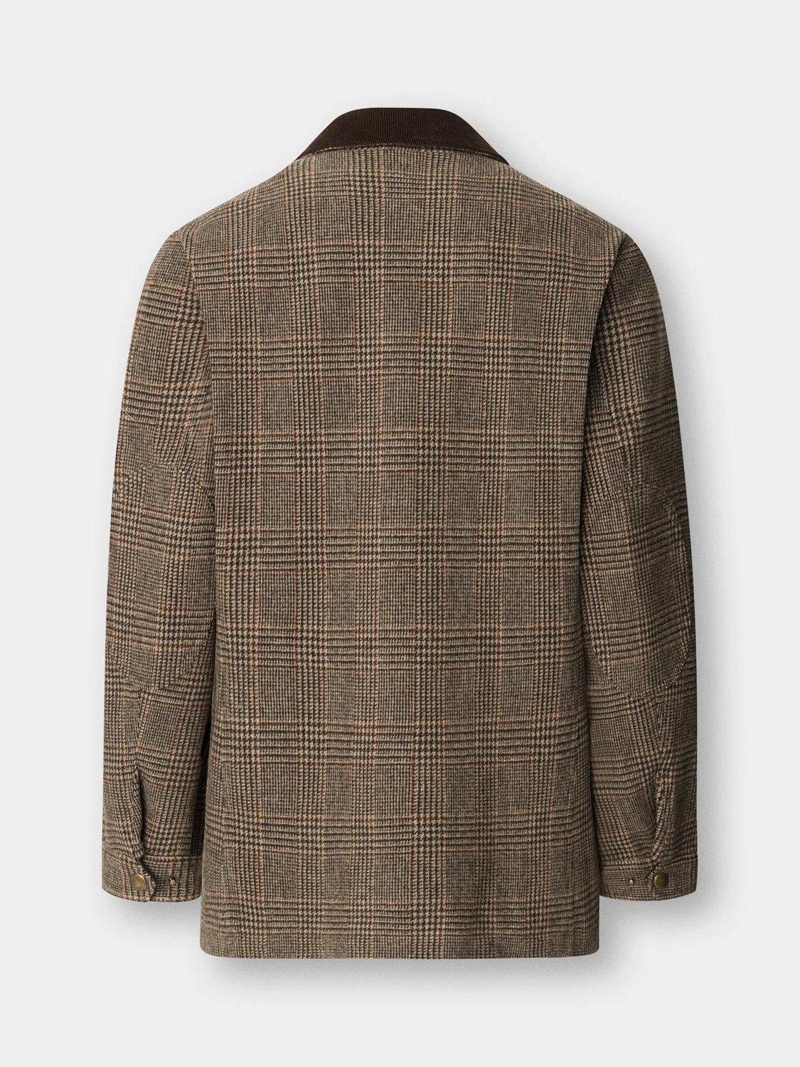 Product image 5 of 9, which shows Hackett London Wool Blend Check Coat, Camel Beige, XXL