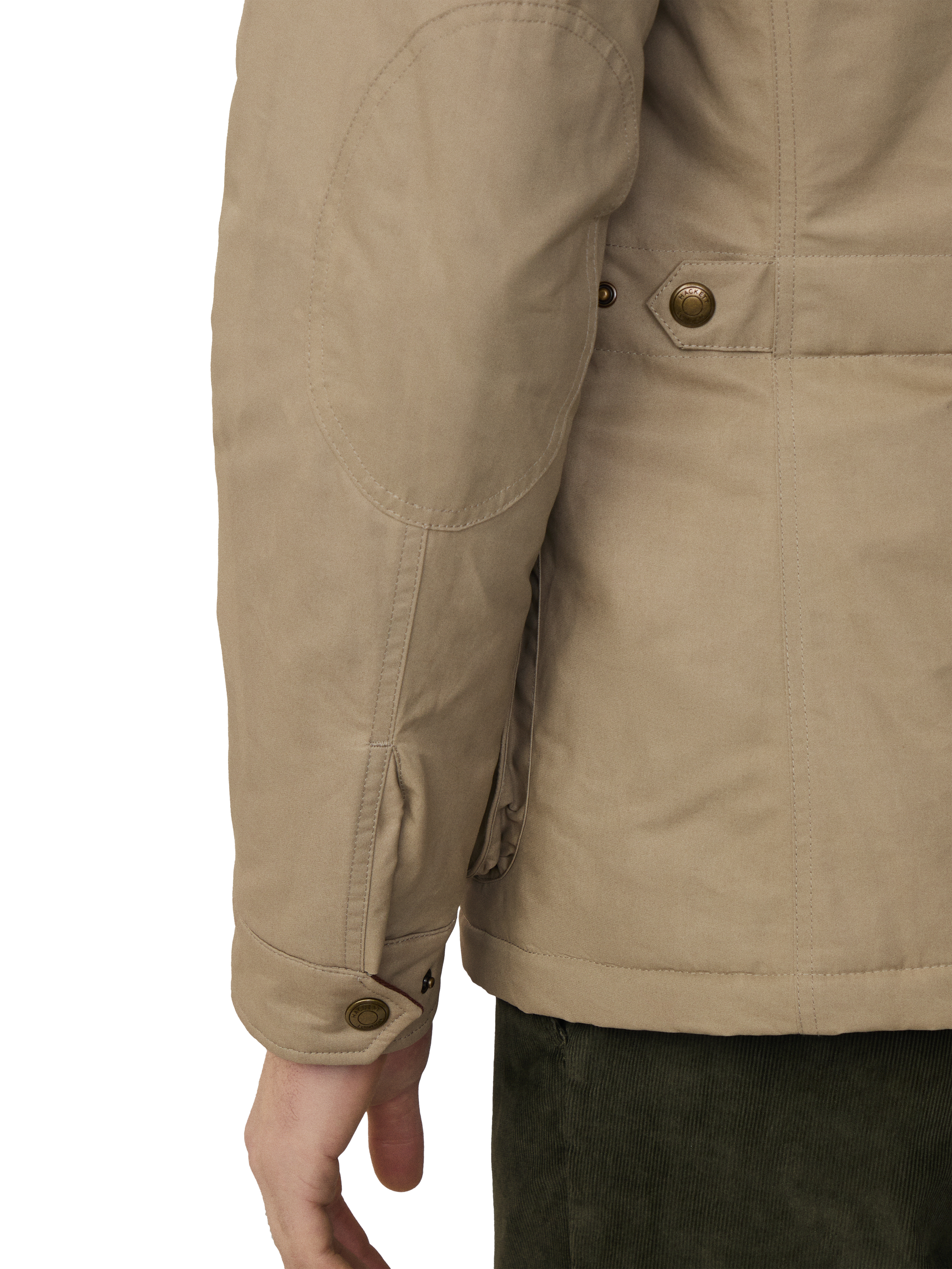 Product image 6 of 8, which shows Hackett London Drywax Velospeed Jacket, Putty Beige, XXXL