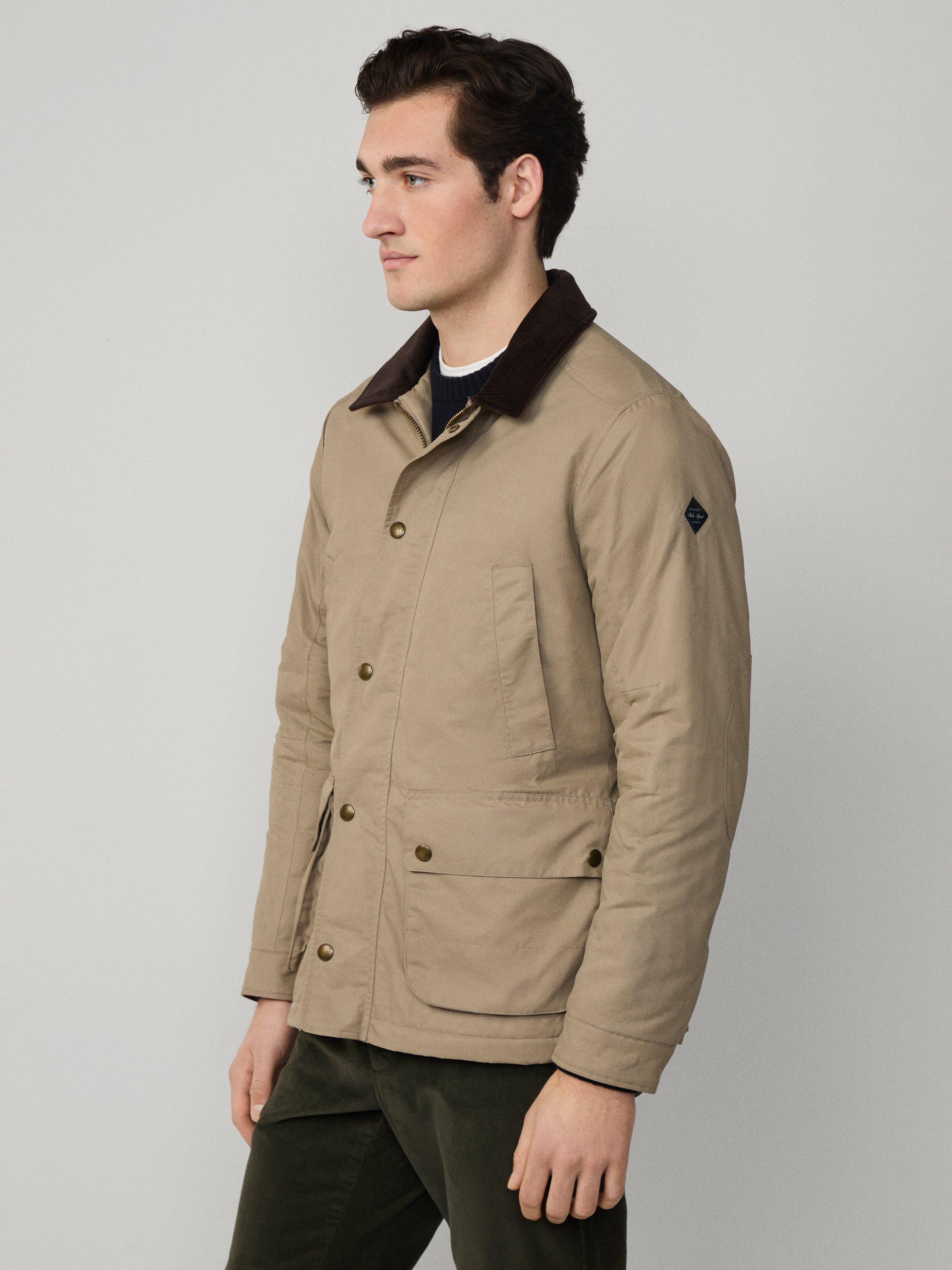 Product image 7 of 8, which shows Hackett London Drywax Velospeed Jacket, Putty Beige, XXXL