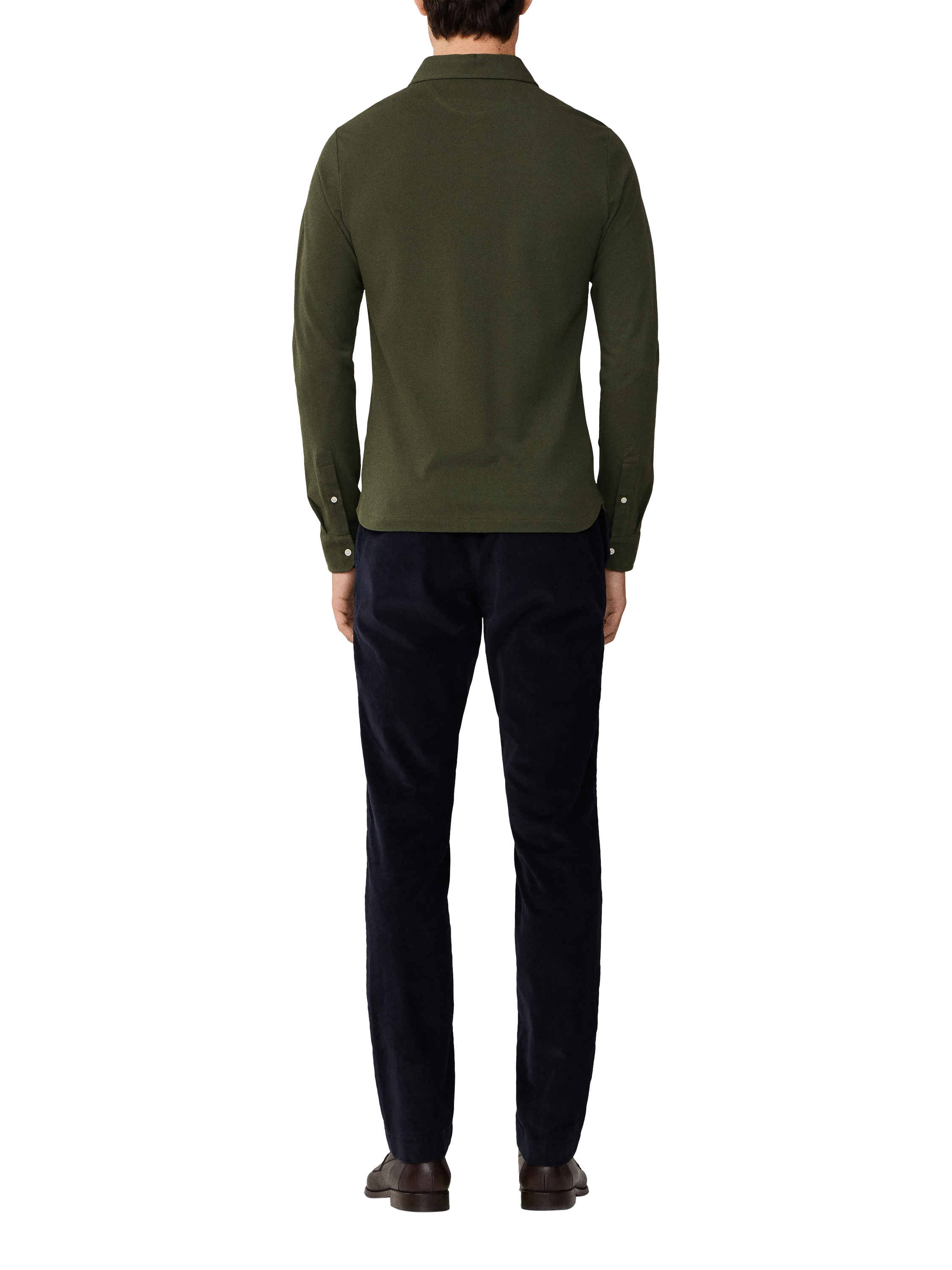 Product image 3 of 7, which shows Hackett London Cotton Long Sleeve Collar Shirt, Duck Green, XXL