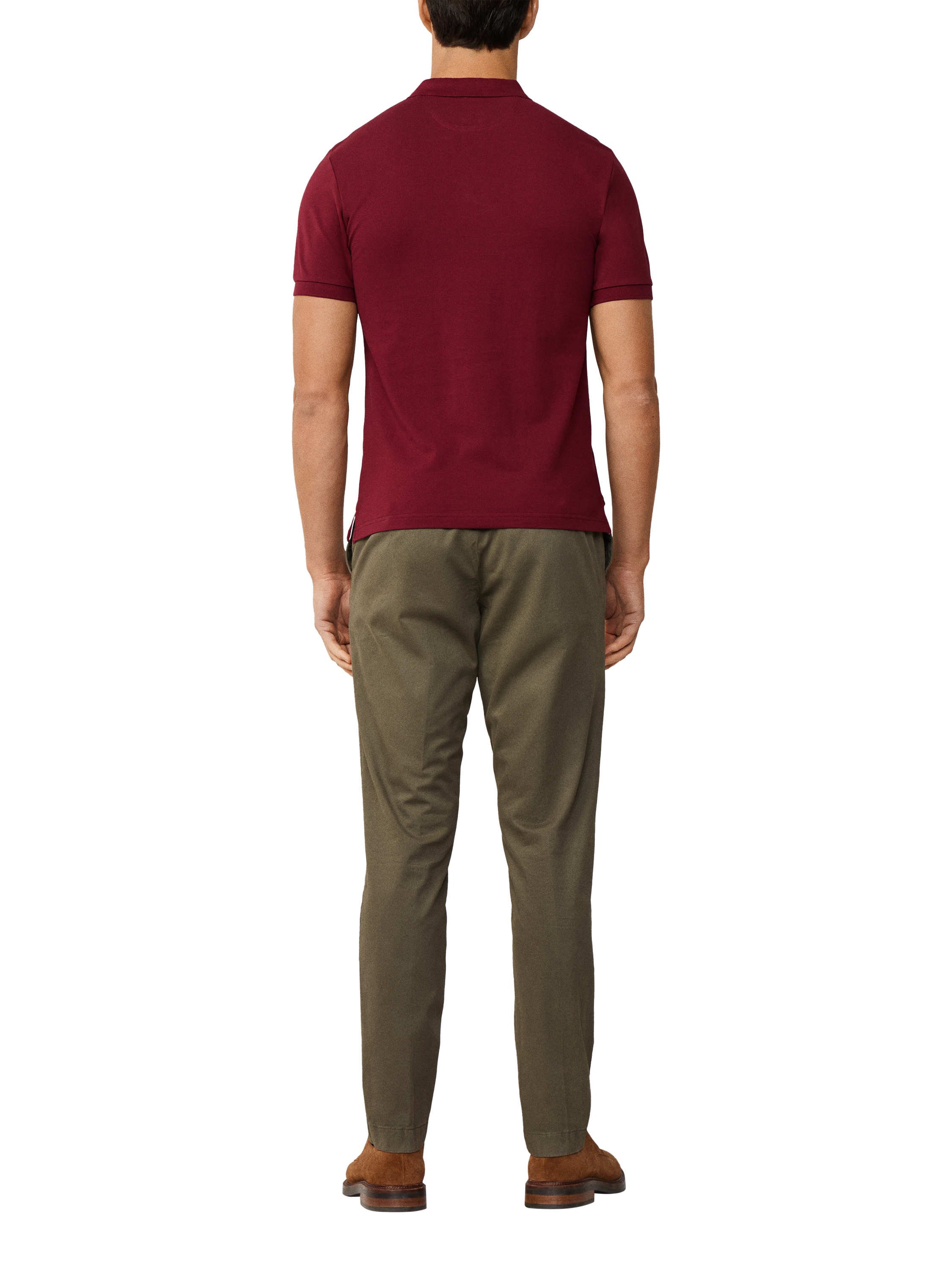 Product image 3 of 8, which shows Hackett London Cotton Polo Shirt, Burgundy Red, L