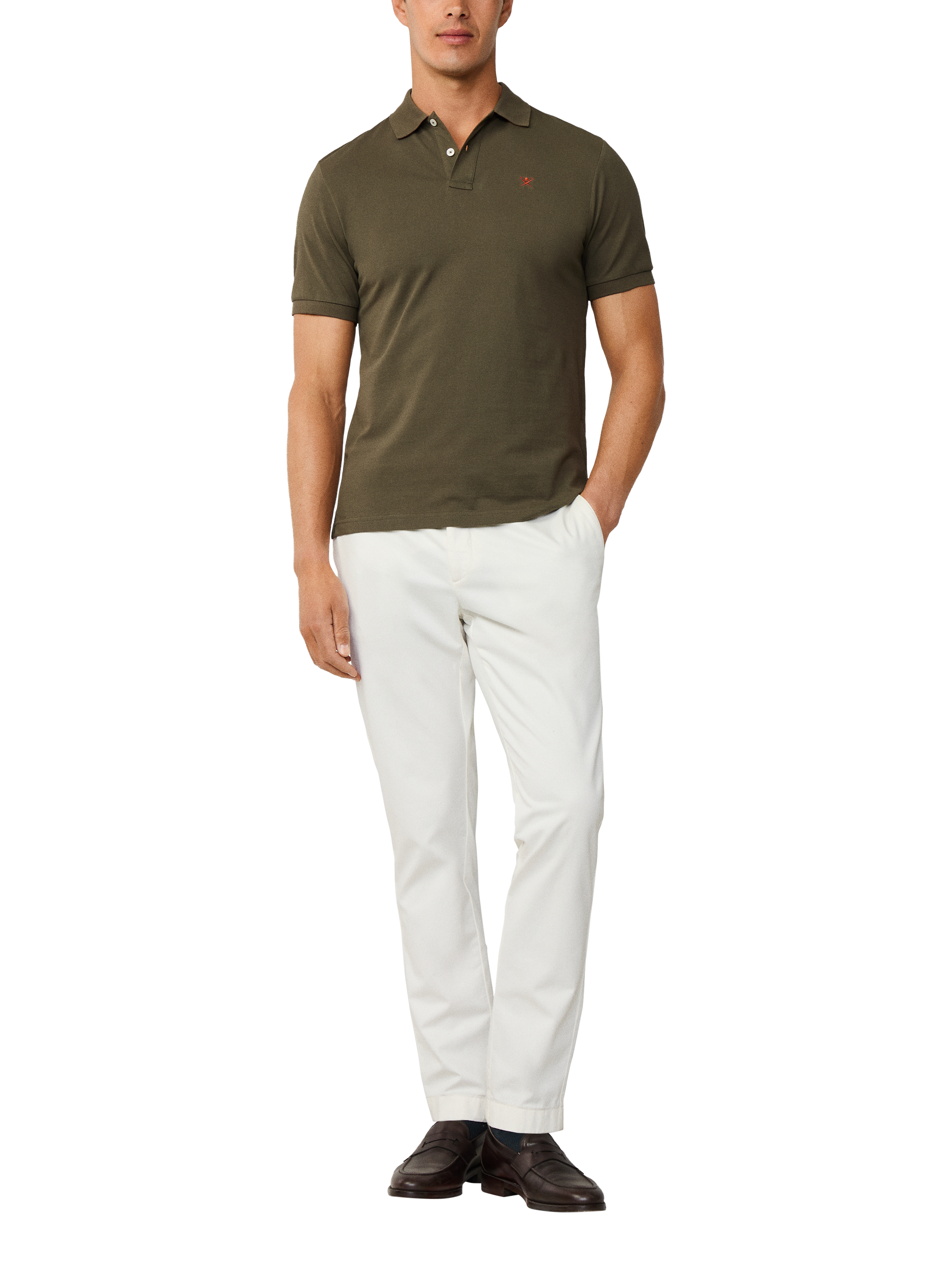 Product image 2 of 7, which shows Hackett London Cotton Polo Shirt, Cargo Green, L