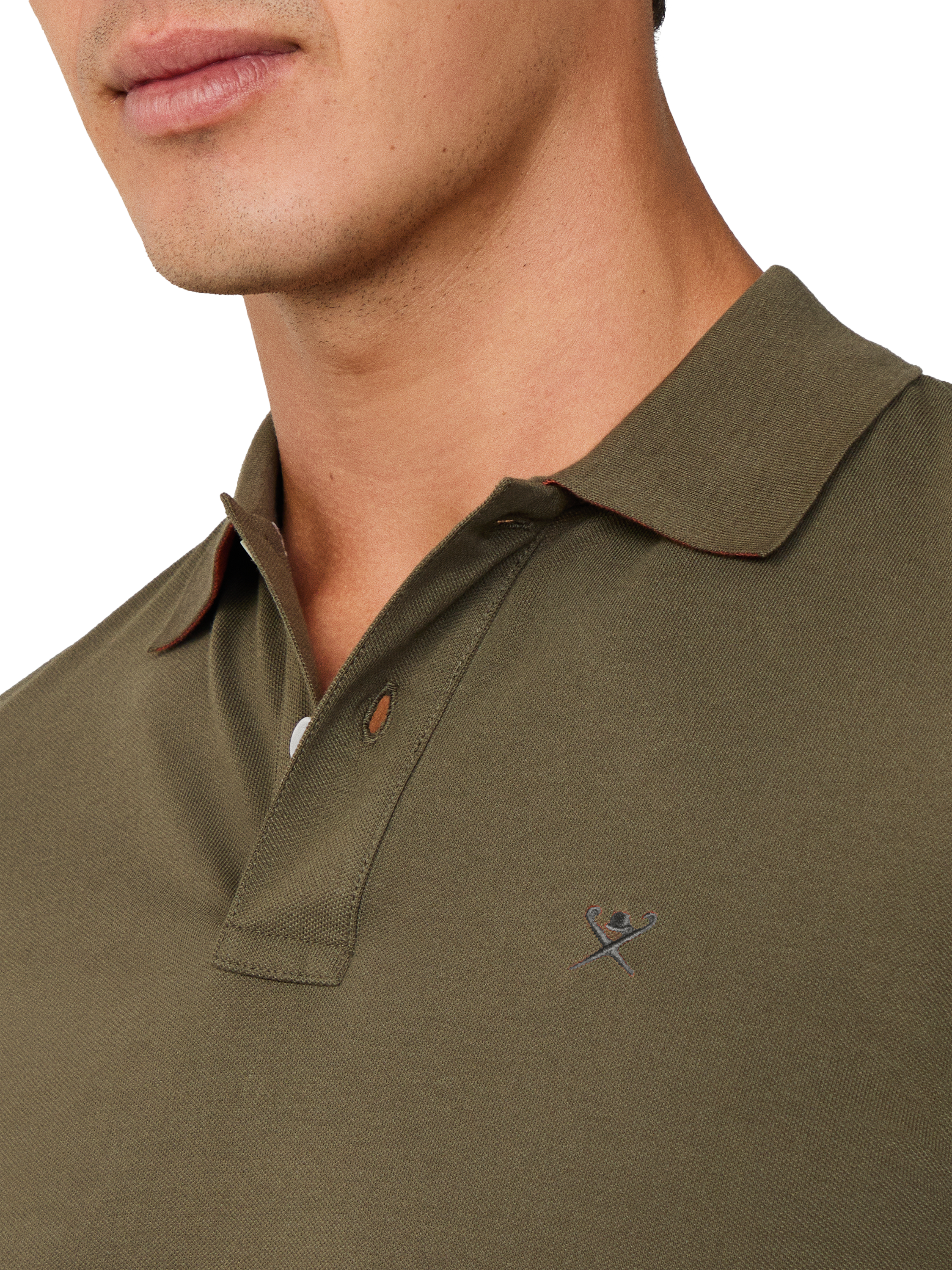Product image 4 of 7, which shows Hackett London Cotton Polo Shirt, Cargo Green, L