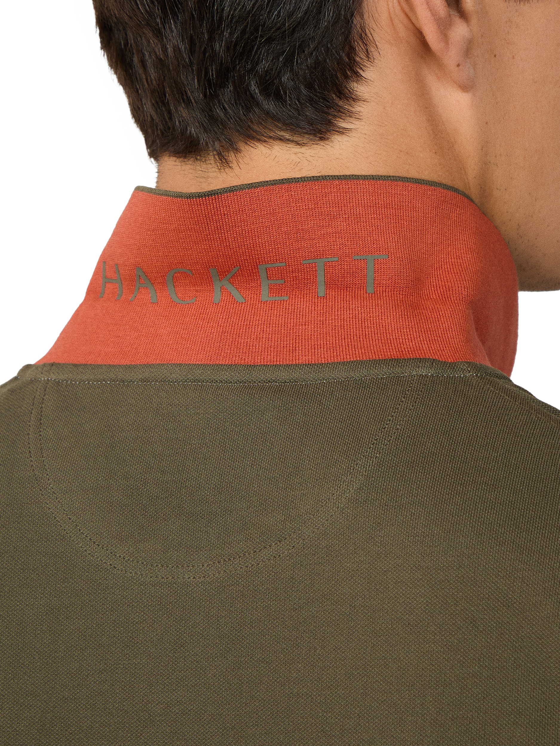 Product image 5 of 7, which shows Hackett London Cotton Polo Shirt, Cargo Green, L