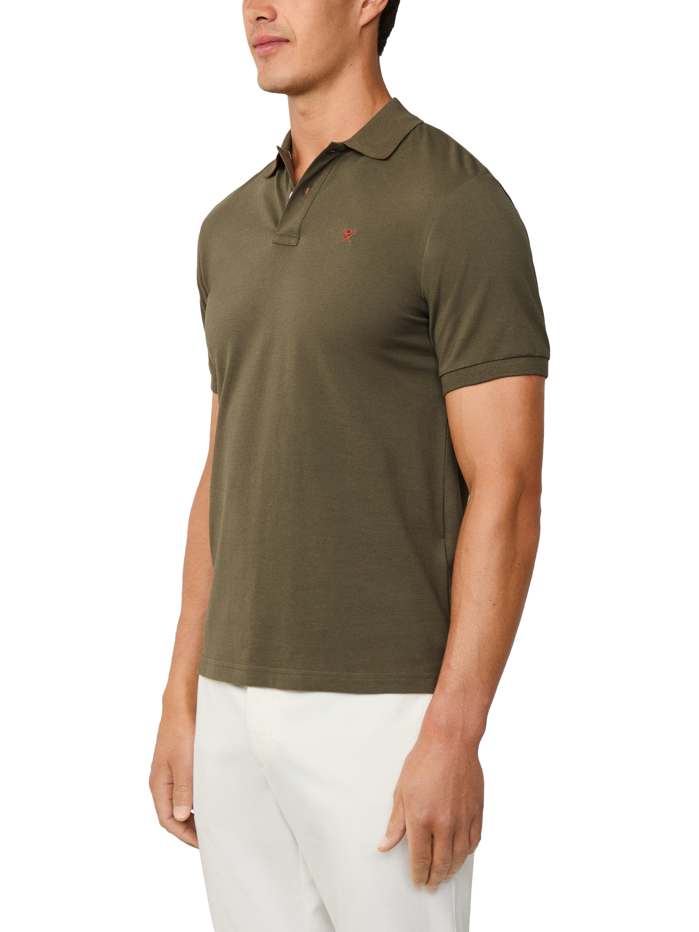 Product image 6 of 7, which shows Hackett London Cotton Polo Shirt, Cargo Green, L