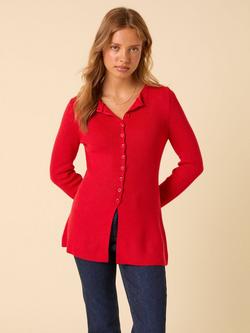 Nobody's Child Ribbed Longline Cardigan, Red, Red