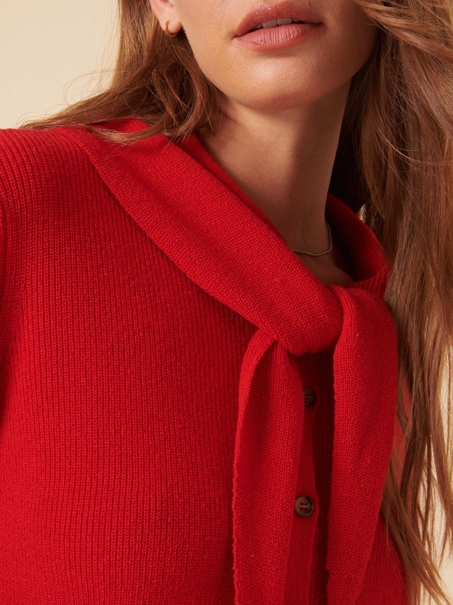 Product image 4 of 6, which shows Nobody's Child Neckerchief Cardigan, Red, S