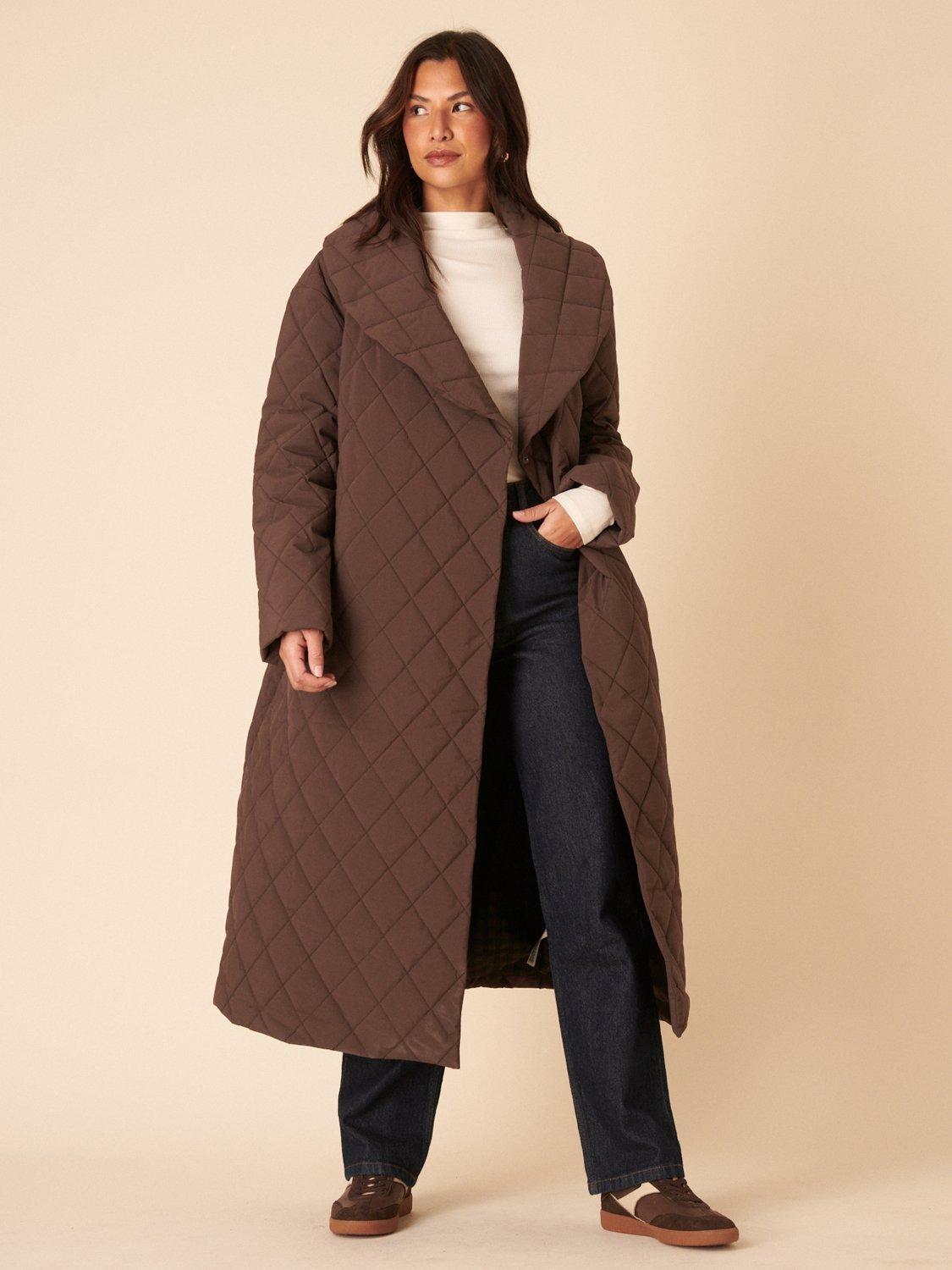 Product image 2 of 5, which shows Nobody's Child Long Wrap Puffer Coat, Brown, L