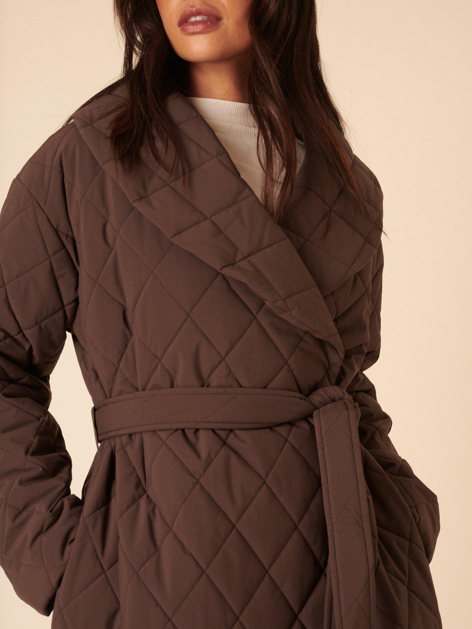 Product image 3 of 5, which shows Nobody's Child Long Wrap Puffer Coat, Brown, L