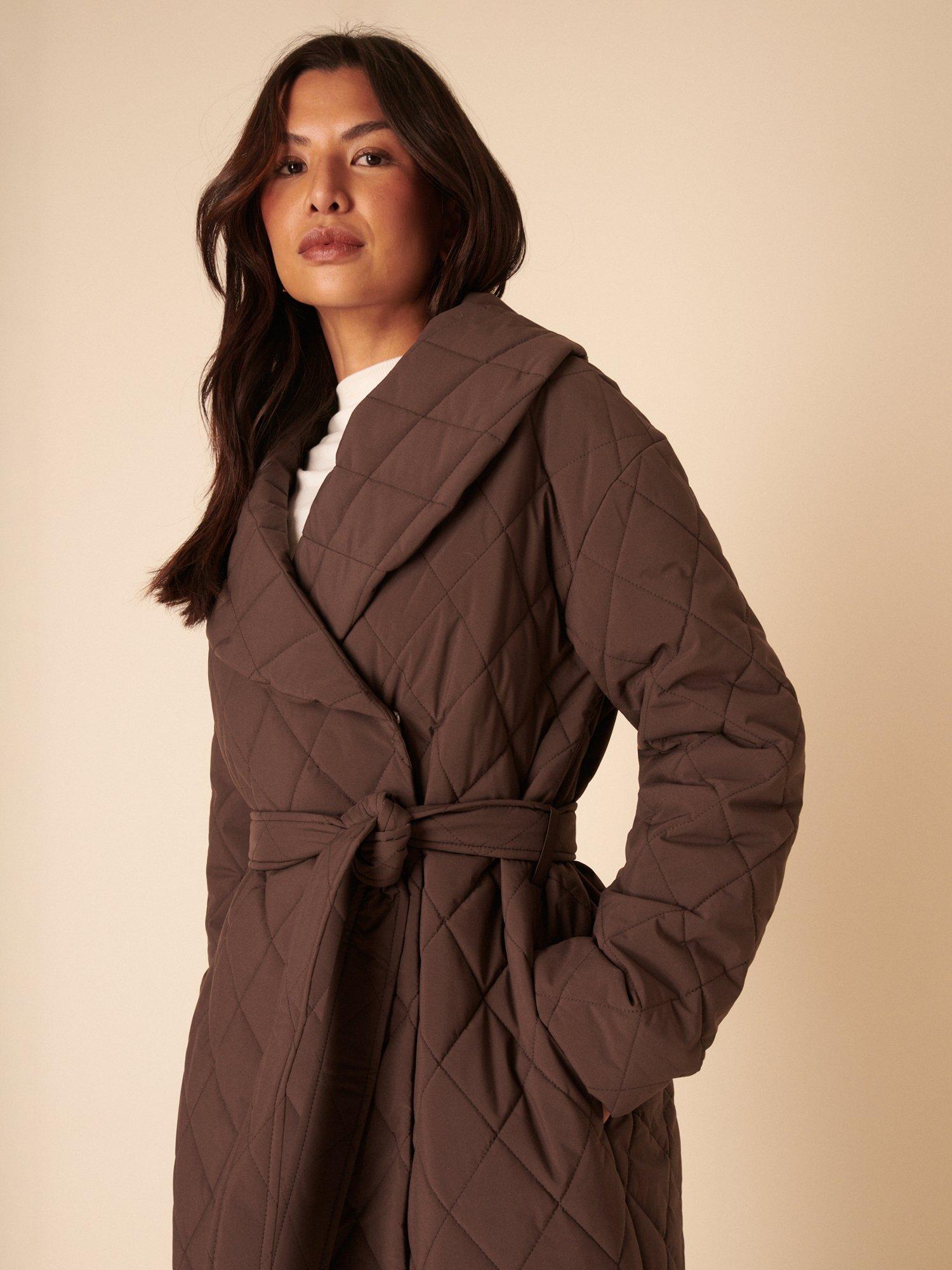 Product image 4 of 5, which shows Nobody's Child Long Wrap Puffer Coat, Brown, L