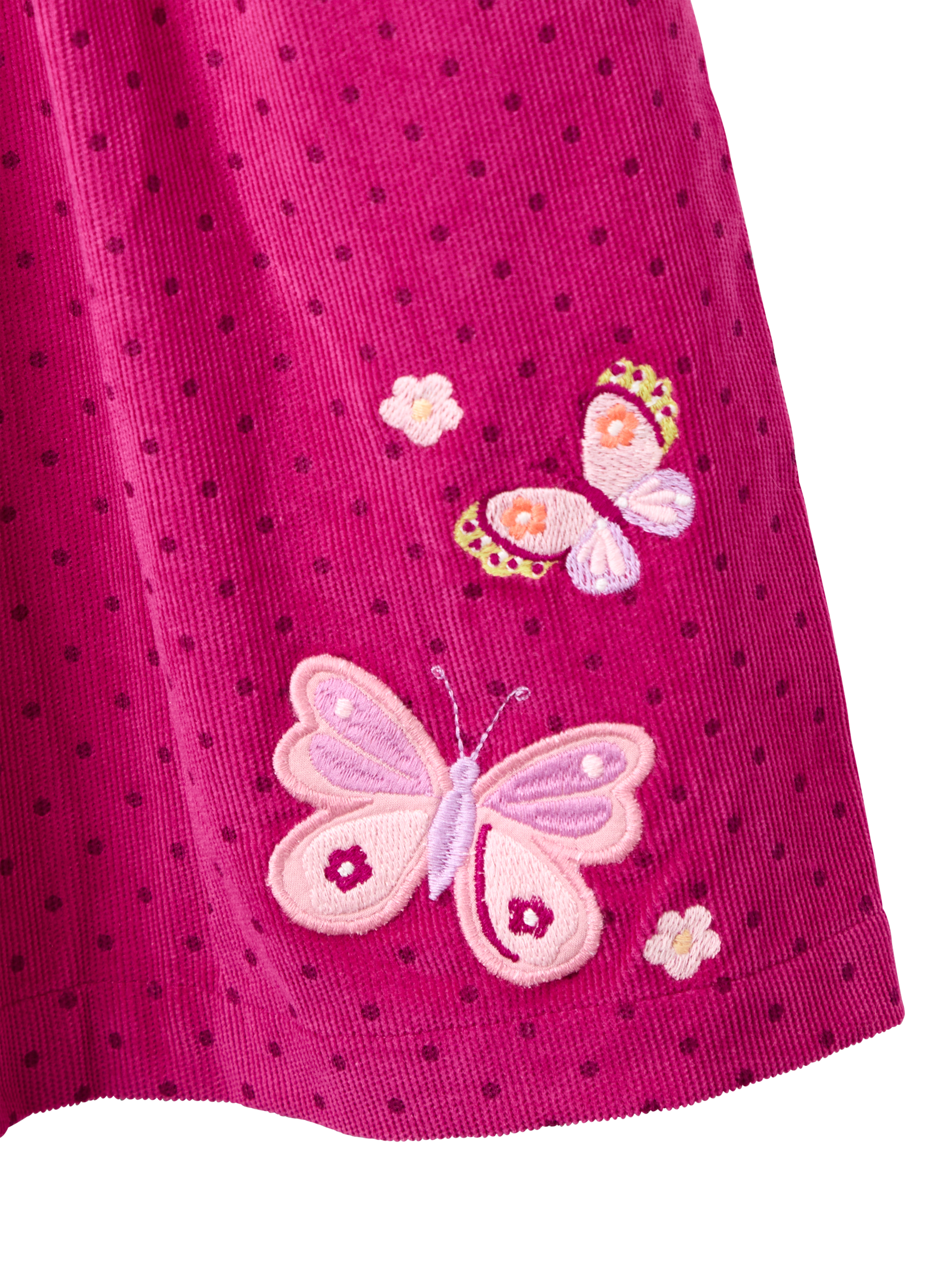 JoJo Maman Bébé Kids' Cord Sleeveless Butterfly Appliqué Dress, Purple