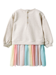 JoJo Maman Bébé Kids' Cotton Blend Tulle Unicorn Dress, Natural