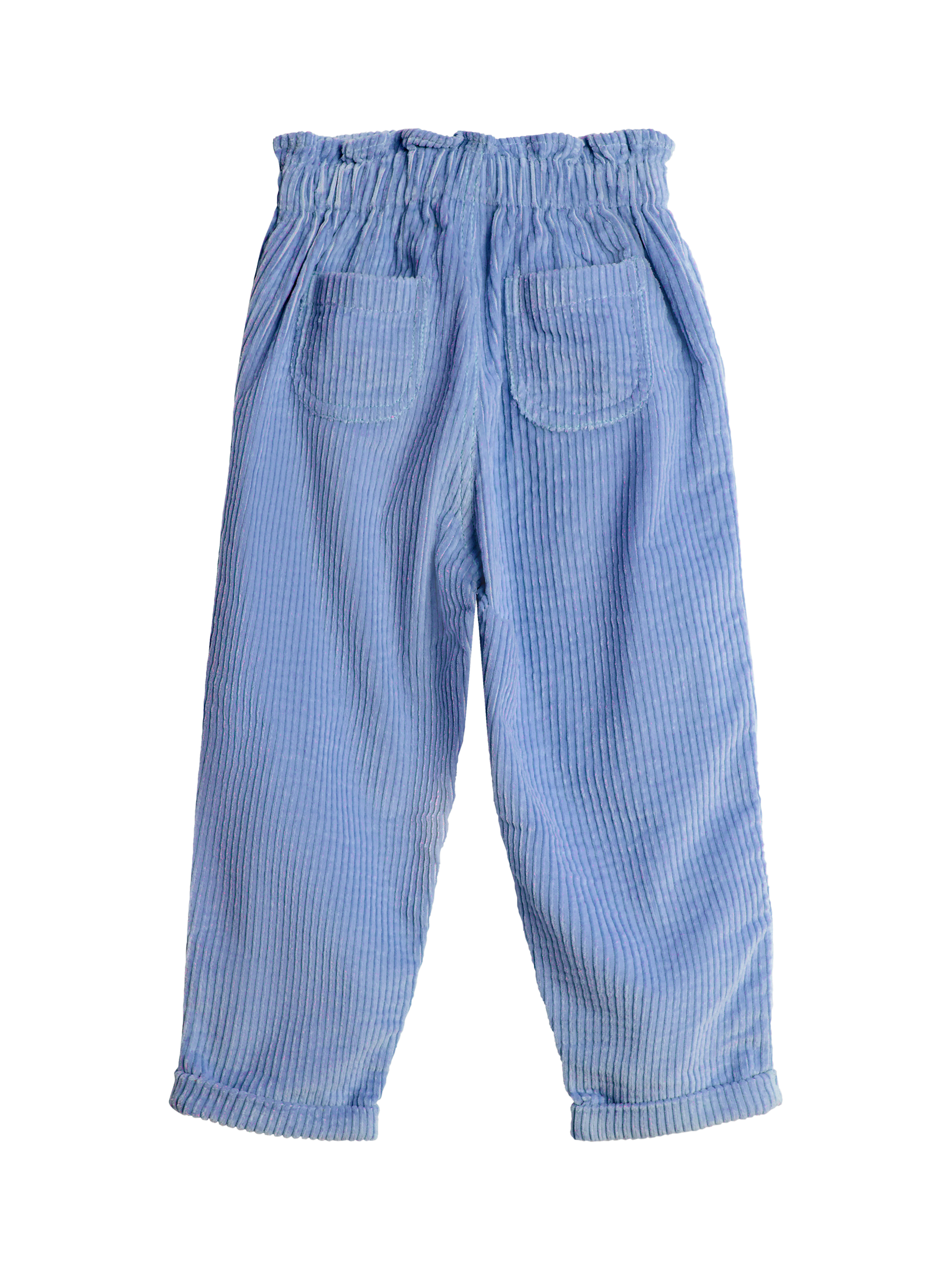 Product image 2 of 3, which shows JoJo Maman Bébé Kids' Cord Chunky Bubble Trousers, Blue, 6-12 months