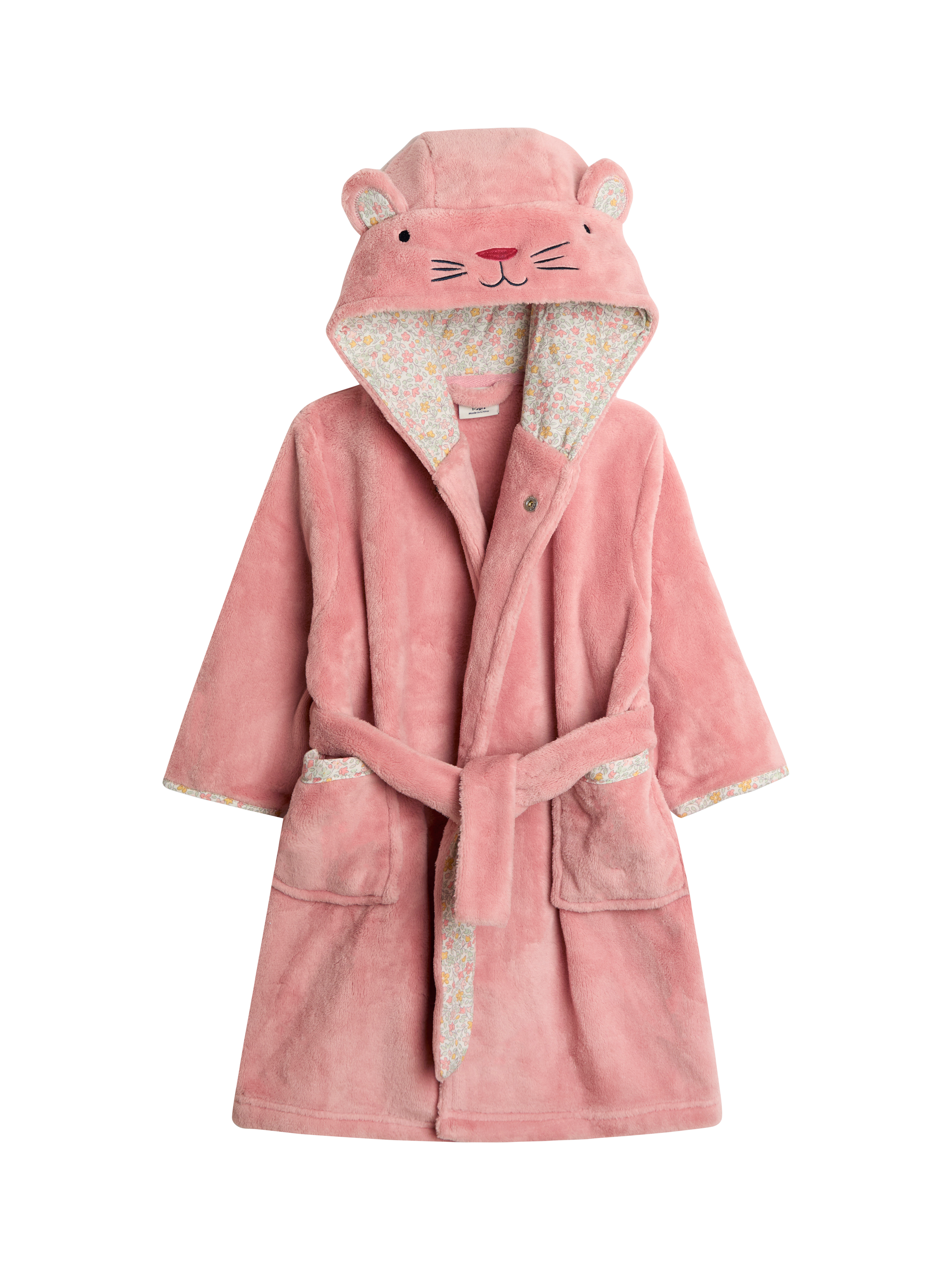 JoJo Maman Bébé Kids' Hooded Mouse Dressing Gown, Pink
