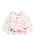 JoJo Maman Bébé Kids' Cotton Dino Floral Tunic Top, Cream