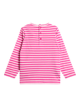 JoJo Maman Bébé Kids' Striped Dino Appliqué Top, Fuchsia