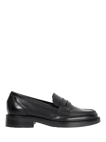 Dune London Giya Leather Loafers, Black, Black
