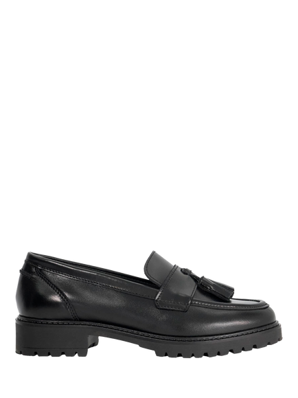 Dune London Gracelyn Leather Loafers, Black, Black
