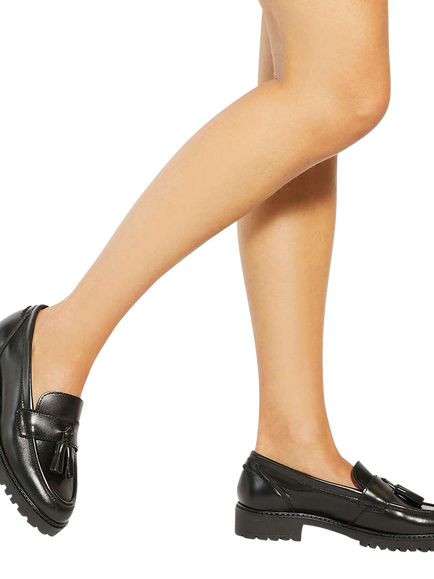 Dune London Gracelyn Leather Loafers, Black - view 2, Black