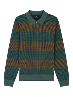 Paul Smith Fine Knit Polo Neck Jumper, Green, Green