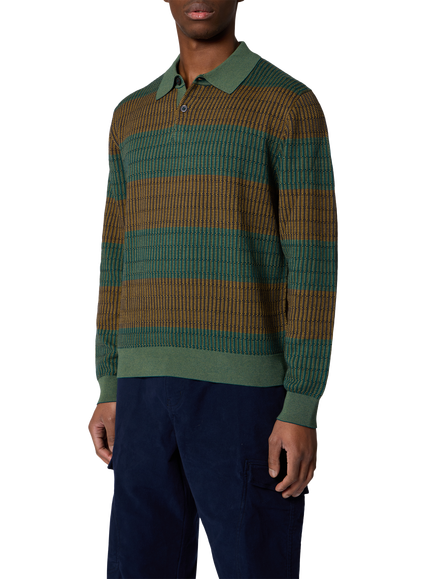 Paul Smith Fine Knit Polo Neck Jumper, Green, Green