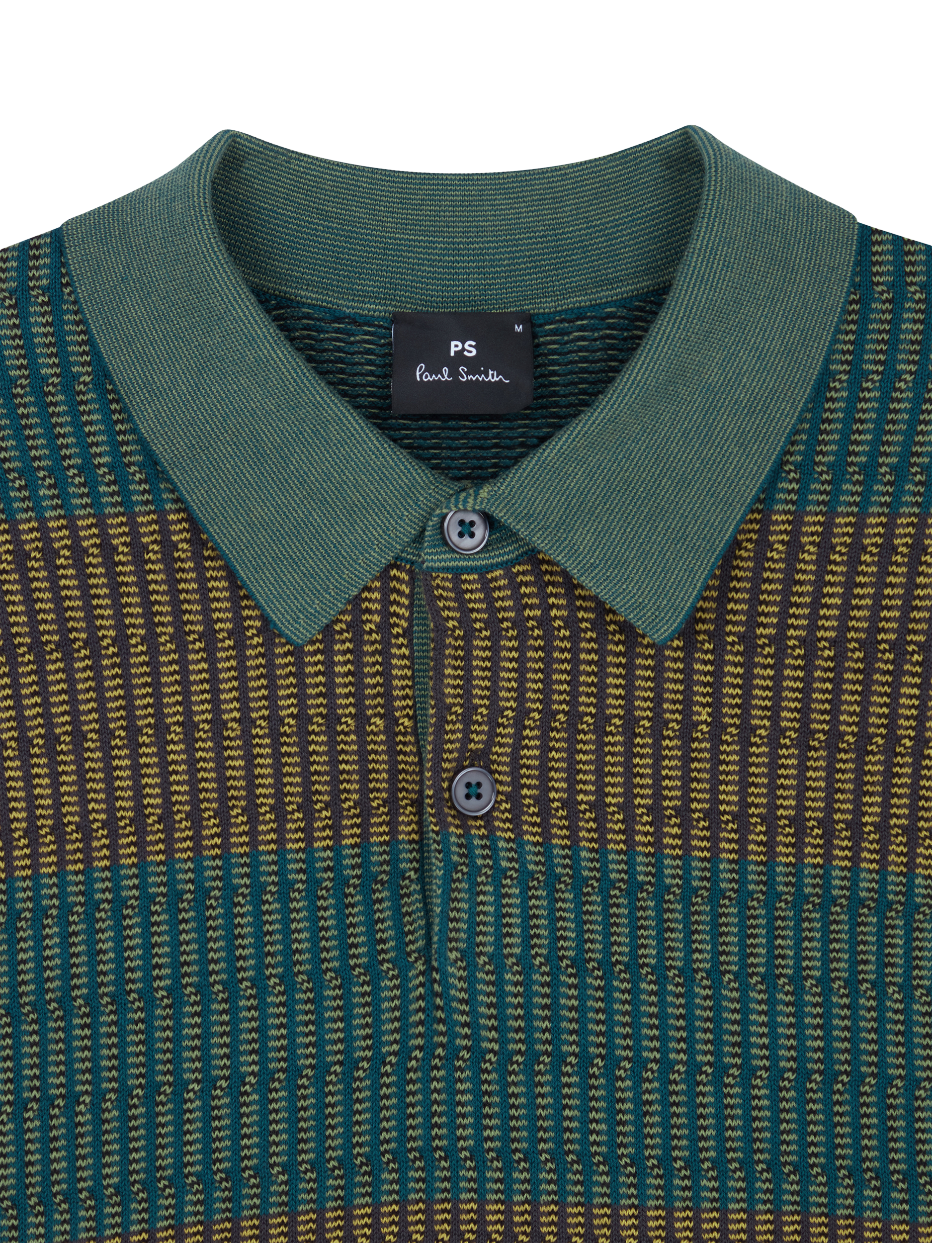 Product image 2 of 3, which shows Paul Smith Fine Knit Polo Neck Jumper, Green, S