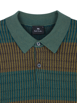 Paul Smith Fine Knit Polo Neck Jumper, Green - view 2, Green