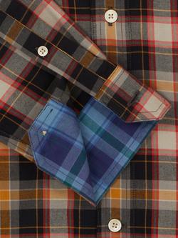 Paul Smith Cotton Check Long Sleeve Shirt, Black - view 2, Black