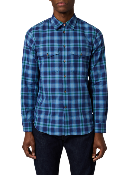 Paul Smith Casual Fit Check Shirt, Blue, Blue