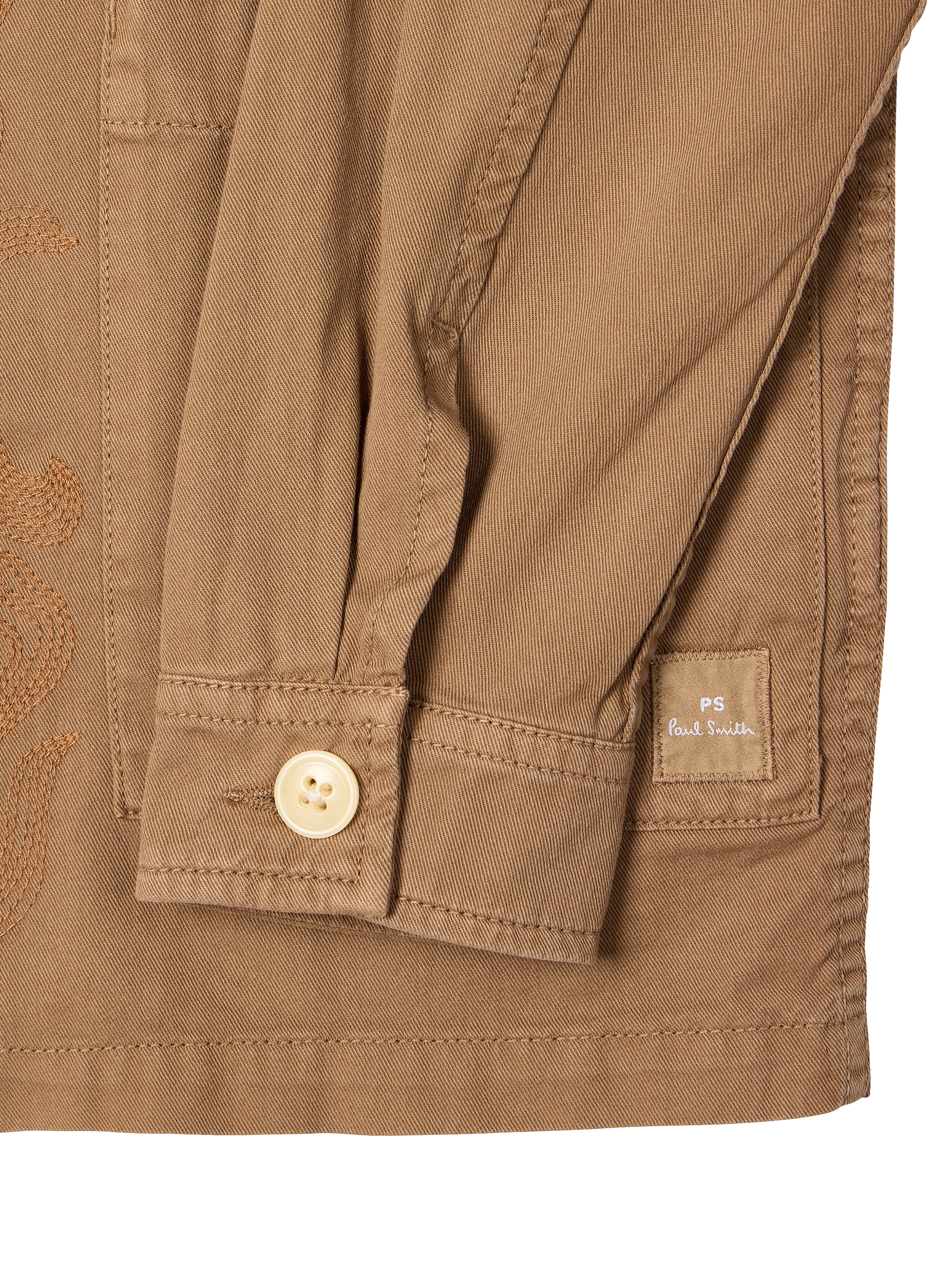 Paul Smith Cotton Floral Embroidery Shirt Jacket, Brown