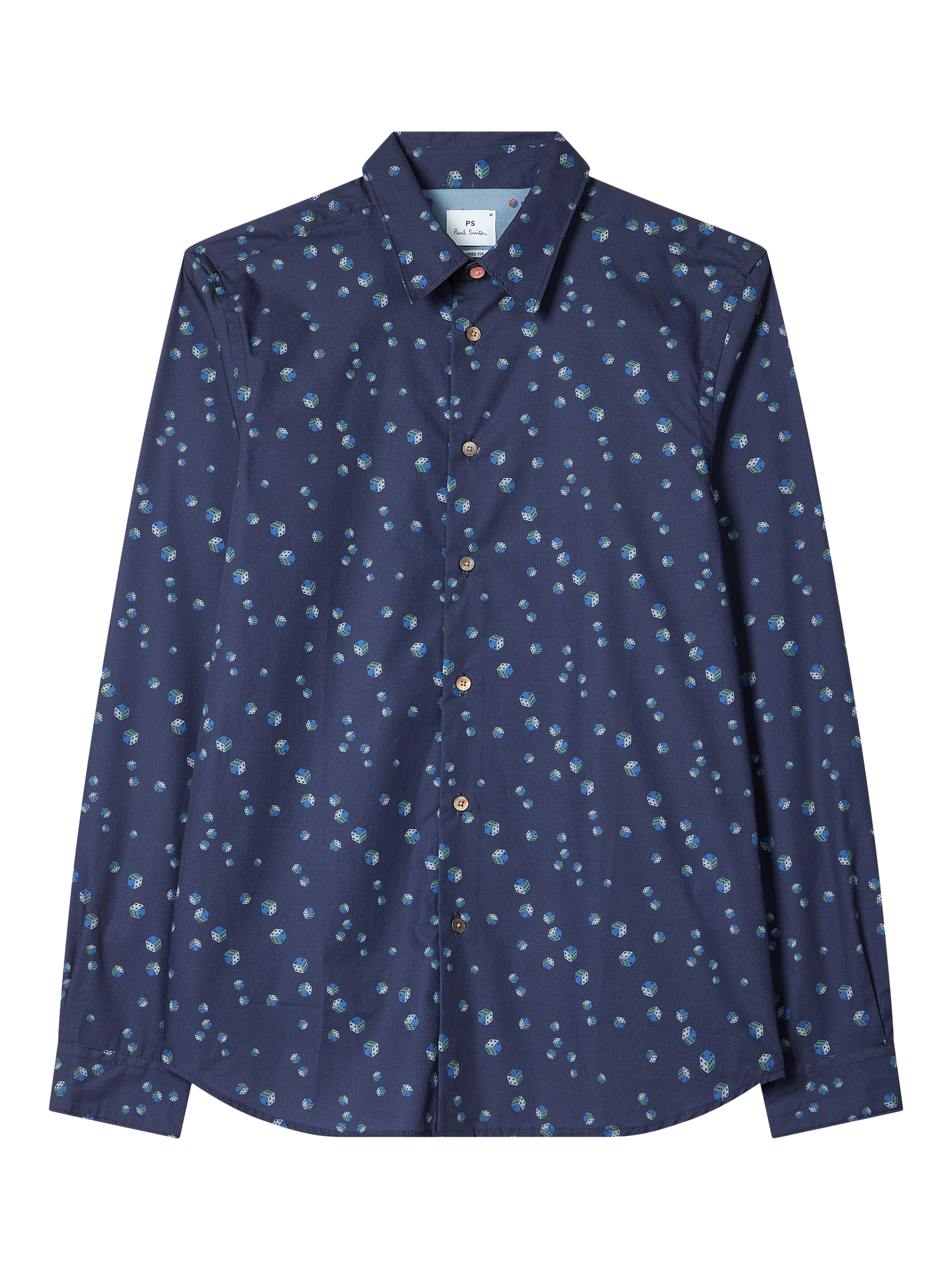 Product image 1 of 2, which shows Paul Smith Tailored Fit Dice Shirt, Blue, S