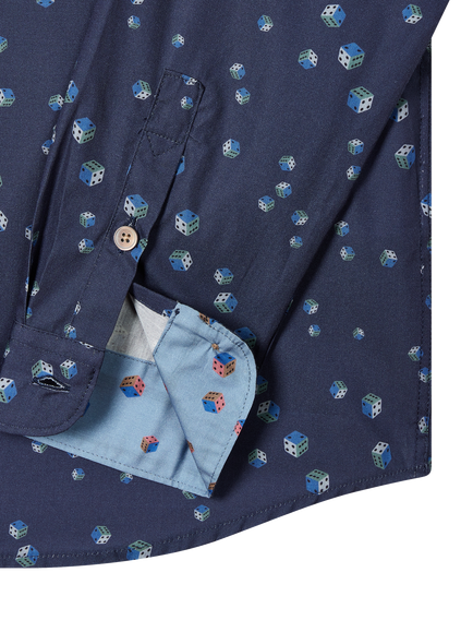 Paul Smith Tailored Fit Dice Shirt, Blue - view 2, Blue