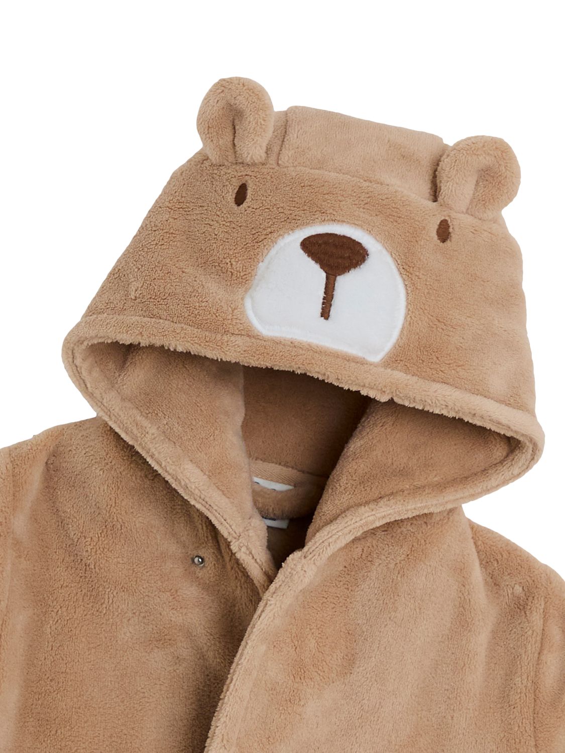 Product image 2 of 4, which shows JoJo Maman Bébé Kids' Bear Dressing Gown, Brown, 6-12 months